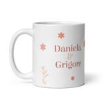 Cană Personalizată Pentru Nuntă – Grigore și Daniela – Cadou Pentru Miri