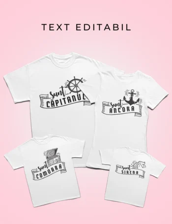 Set de Tricouri Personalizate pentru Familie - Căpitanul