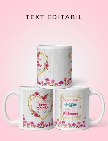 Cană Personalizată Cu Text Pentru Profesoară - La Mulți Ani Dragă Profesoară