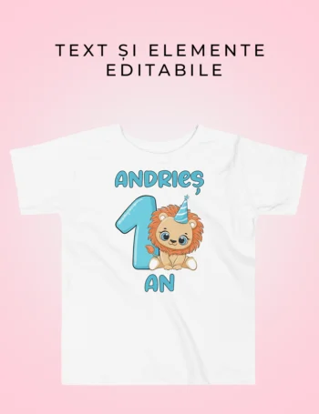 Tricou Personalizat Pentru Băieței- Andrieș 1 An