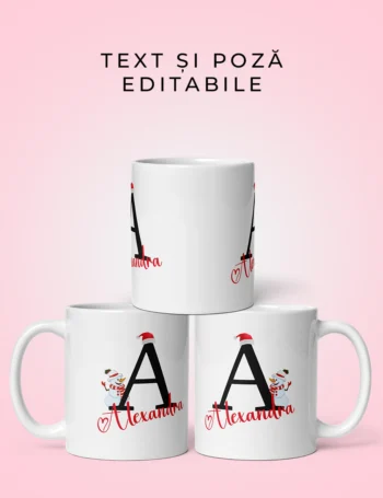 Cană Personalizată Cu Text Și Poză De Crăciun - Alexandra