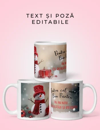 Cană Personalizată Cu Text Și Poză De Crăciun - Pentru Cel Mai Bun Prieten