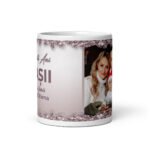 Cană Personalizată Cu Text Și Poză De Crăciun- La mulți ani nașii