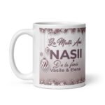 Cană Personalizată Cu Text Și Poză De Crăciun- La mulți ani nașii